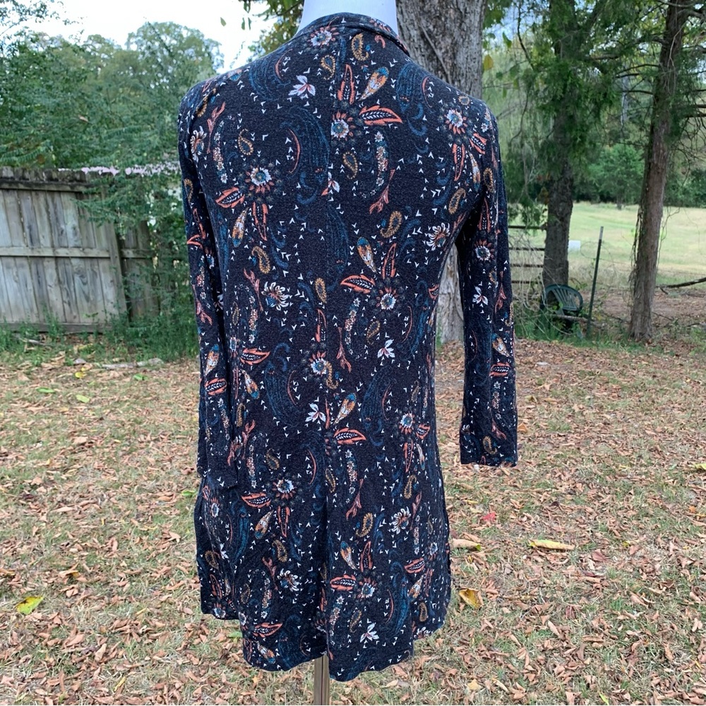 Maurices XS/S Floral Paisley Lace Eyelet Keyhole Top Long Sleeve Tunic Style - Picture 7 of 9